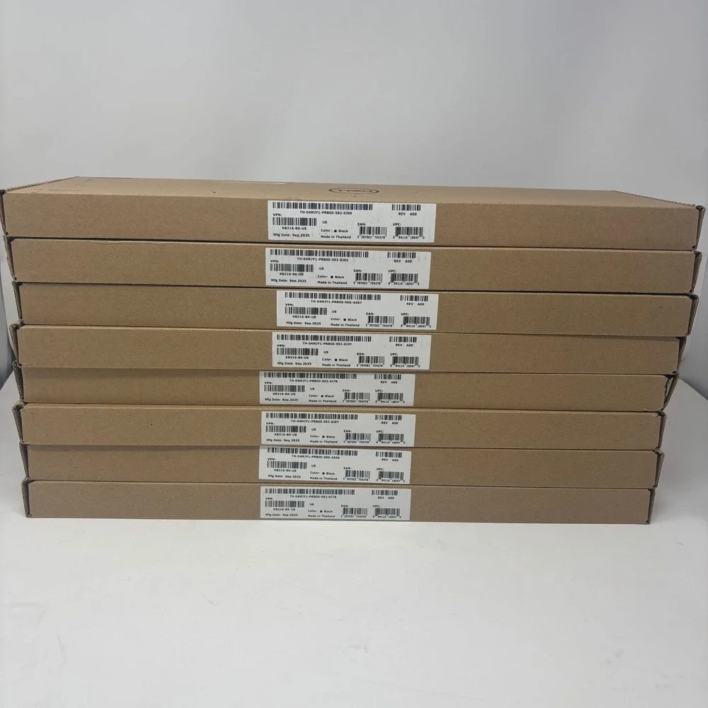 Lot of 8 Dell Keyboard KB216-BK-US Black Wired Multimedia Keyboard Quiet Office